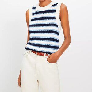 Loft Striped Switchy Sweater Vest Size M